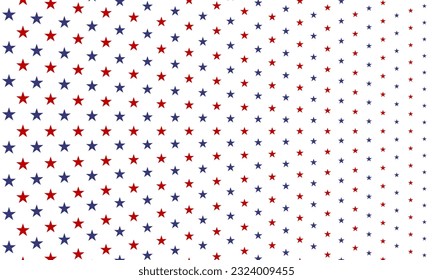 Star background American flag style. Red blue stars pattern. 