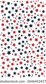 Star background American flag style. Red blue stars pattern. Seamless stars pattern.