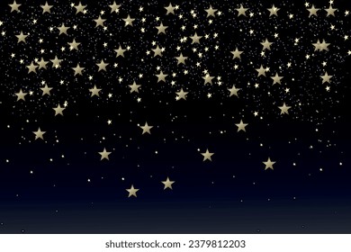 Star background.Web banner concept. Horizontal starry background with realistic shining stars and stardust. Infinite universe and starry night sky. Vector illustration.