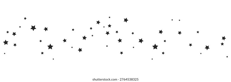 Star background. Dark glitter confetti. Celebration firework background. shooting stars frame. Magic decoration. Christmas texture. Festive light rain. Vector illustration.