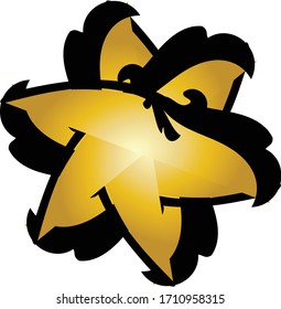 Star background or frame with floral design