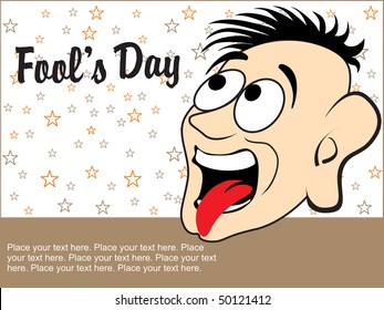 star background with funny cartoon face