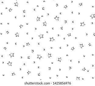 Star background of hand drawn seamless pattern. Celebration, Falling golden abstract decoration for party, birthday celebrate, anniversary or event, festival decor. illustration - Vector