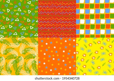 Star background, jagged lines, geometric texture, banner template, abstract textile, design, cartoon style vector illustration.
