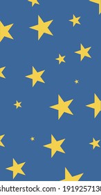 Star background at night against dark sky. Star pattern on blue background