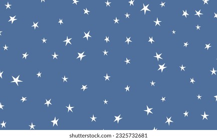 Patrón de fondo de estrella. Fondo azul. Tonos pasteles. Ilustración vectorial.