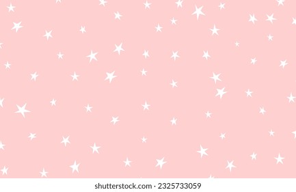 Patrón de fondo de estrella. Fondo rosa. Tonos pasteles. Ilustración vectorial.
