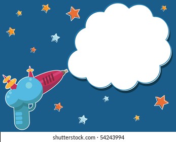 star background with space ray gun and copy space