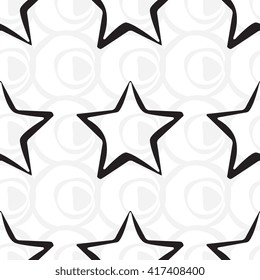 star background vector retro seamless black hand drawn trendy