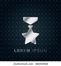 Star Badge 3D Silver/Platinum/Steel Metallic Premium Icon / Logo Design