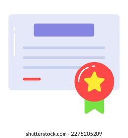 Star badge certificate vector design in trendy style, customizable icon