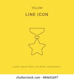 Star Badge Cute yellow thin line icon / logo Design