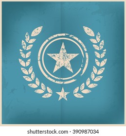 
Star badge design on old background,grunge vector