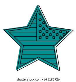 star badge with flag united states usa icon image 