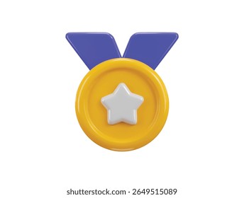 Icono de insignia de estrella Concepto de renderizado 3d de insignia de repalabra para la Ilustración vectorial de iconos de ganador