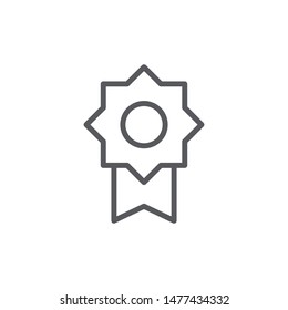 Star badge icon isolated on white background. Achievement symbol modern, simple, vector, icon for website design, mobile app, ui. Vector Illustration