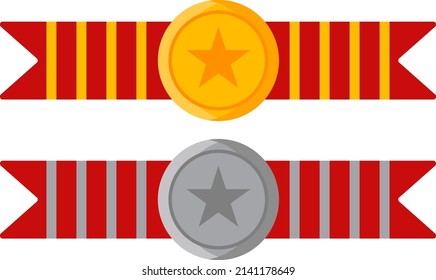 Star badge, illustration, vector on a white background.