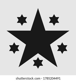 star badge and line flat icon vector 