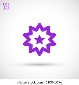 Star badge line vector icon