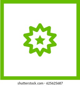 Star badge line vector icon