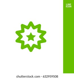 Star badge line vector icon