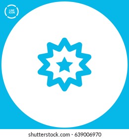 Star badge line vector icon