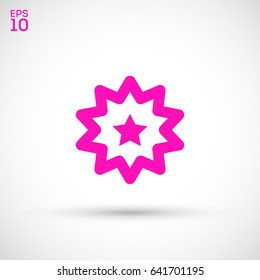 Star badge line vector icon