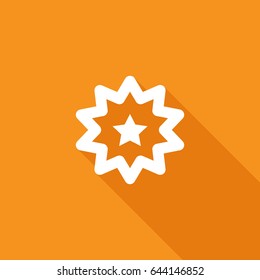 Star badge line vector icon