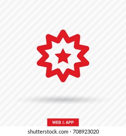 Star badge line vector icon