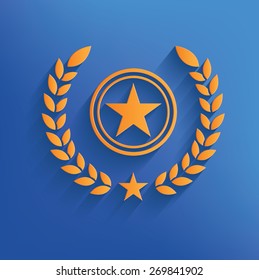 Star badge on blue background,clean vector