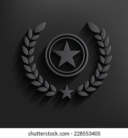 Star badge symbol on dark background,clean vector