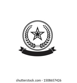 Star badge with wheat circle vector illustration