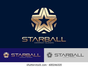 Vector de diseño de plantillas de logotipo de bolas estelares