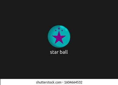 star ball vector logo. blue dragon ball vector