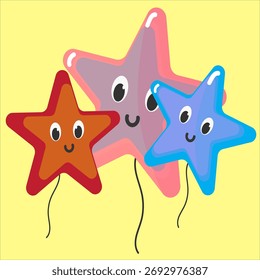 Globo de estrella a todo color Ilustración vectorial