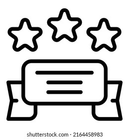 Star banner career icon outline vector. Hero courage. Contact ambition