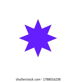 star basic simple shapes isolated on white background, geometric star icon, 2d shape symbol star, clip art geometric star shape for kids learning