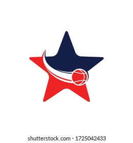 Star basket ball logo design. Basketball club logo design template.