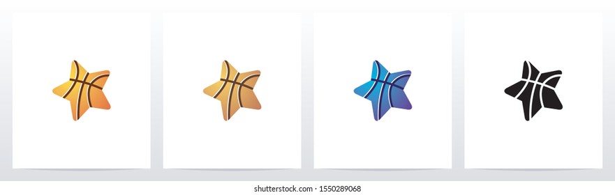 Star With Basketball Skin Logo Design