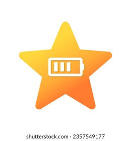 Icono de la batería de estrella. Vector de ilustración