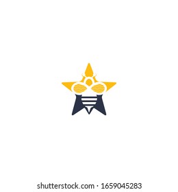 Star Bee Logo design. bee logo Concept for honey package design.