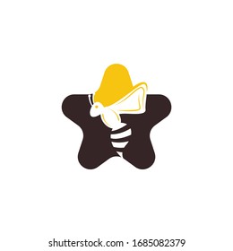 Star Bee Logo design. bee logo Concept for honey package design.