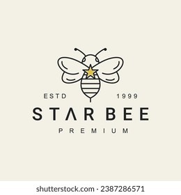 star bee vector. bee logo design Template. Vector Illustrator