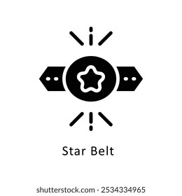 Icono de diseño de glifo de Vector Star Belt. Premios Símbolo sobre fondo blanco EPS 10 Archivo