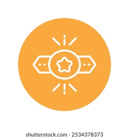 Star Belt vector Outline Cricle circle Design icon. Awards Symbol on White background EPS 10 File