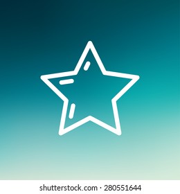 Star or best choice icon thin line for web and mobile, modern minimalistic flat design. Vector white icon on gradient mesh background.