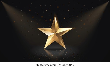 Estrella mejor signo de premio del podio, objeto de oro. Ilustración vectorial