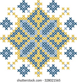 the star of Bethlehem blue cross stitch