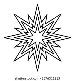 Star Bethlehem Christmas contour outline line icon black color vector illustration image thin flat style