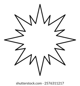 Star Bethlehem Christmas contour outline line icon black color vector illustration image thin flat style